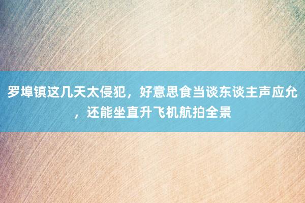 罗埠镇这几天太侵犯，好意思食当谈东谈主声应允，还能坐直升飞机航拍全景