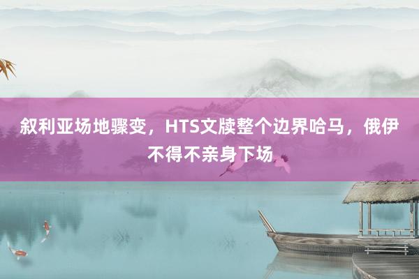 叙利亚场地骤变，HTS文牍整个边界哈马，俄伊不得不亲身下场