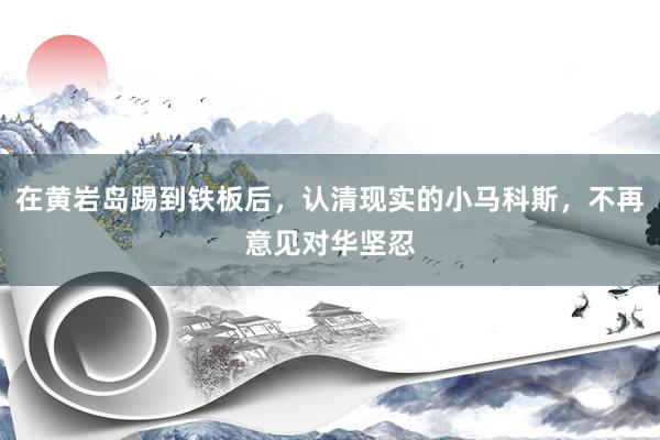 在黄岩岛踢到铁板后，认清现实的小马科斯，不再意见对华坚忍